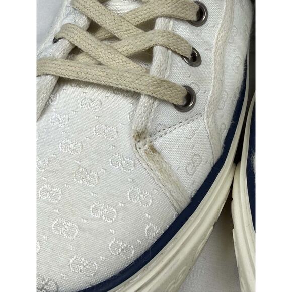 Men\'s Size 11.5 Gucci Tennis 1977 White GG Canvas Web Hight Top SPB-JB 366629 main image 10
